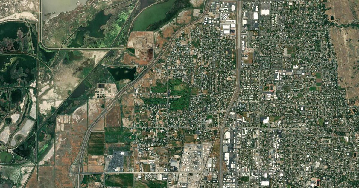 Satellite view of West Bountiful with its administrative outline