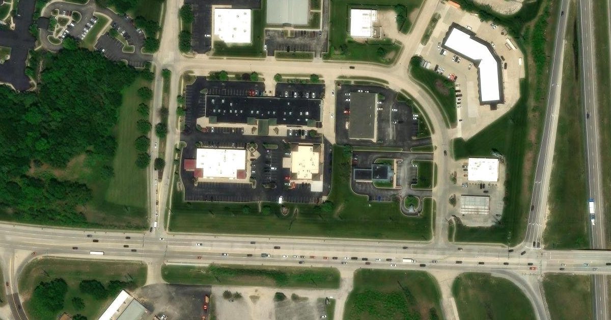 Aerial view of Pure Barre and its surroundings