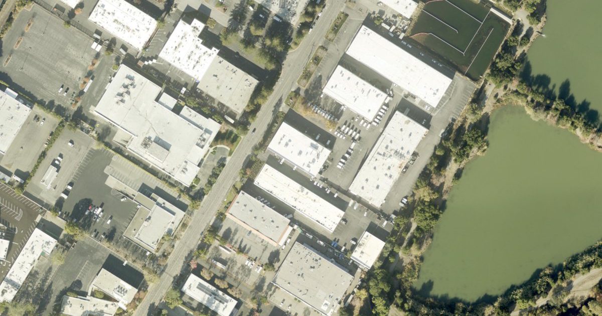 Aerial view of Sensory Speed and its surroundings