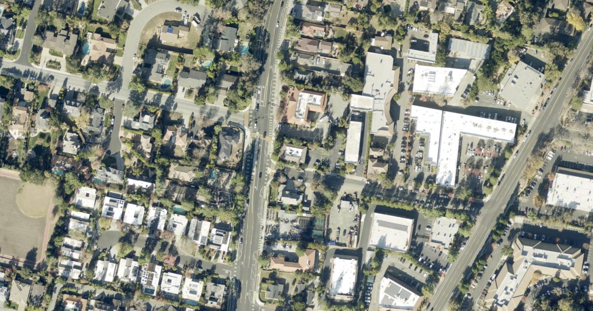 Aerial view of Samantha Pilates and its surroundings
