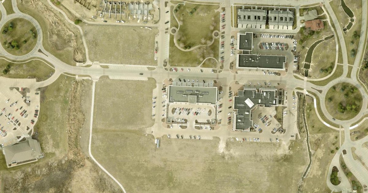 Aerial view of HOTWORX and its surroundings