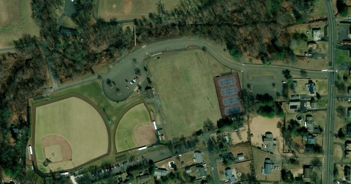 Aerial view of North Haven Sports Complex and its surroundings