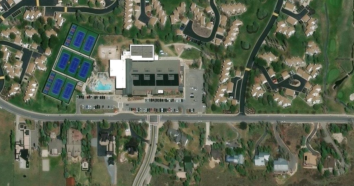 Aerial view of The MARC Pool and its surroundings